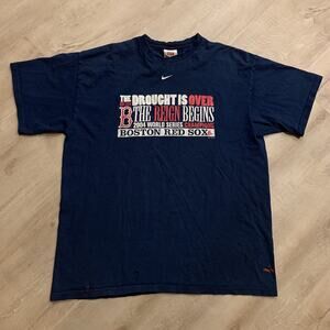 Vintage Nike Team Boston Red Sox Center Swoosh 2004 World Series T-Shirt Mens XL